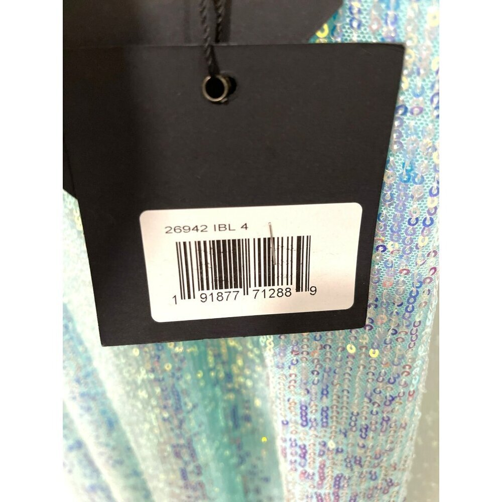 Mac Duggal 26942 Size 4 Sequin Rhinestone Blue Maxi Formal Dress NWT - Picture 7 of 8